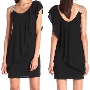 Betsy & Adam Black Cocktail Dress 14 Party Holiday Dress